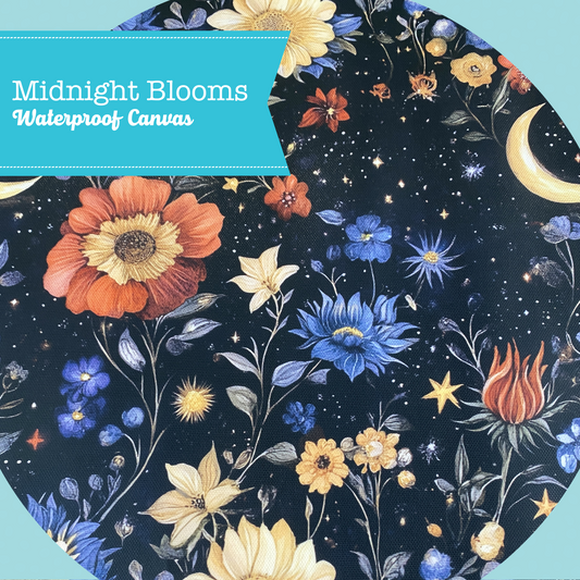 Printed Waterproof Canvas - Midnight Blooms