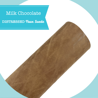 DISTRESSED Faux Suede - Milk Chocolate