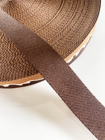 Mountain Range Jacquard Webbing - BROWN - 1.5" wide