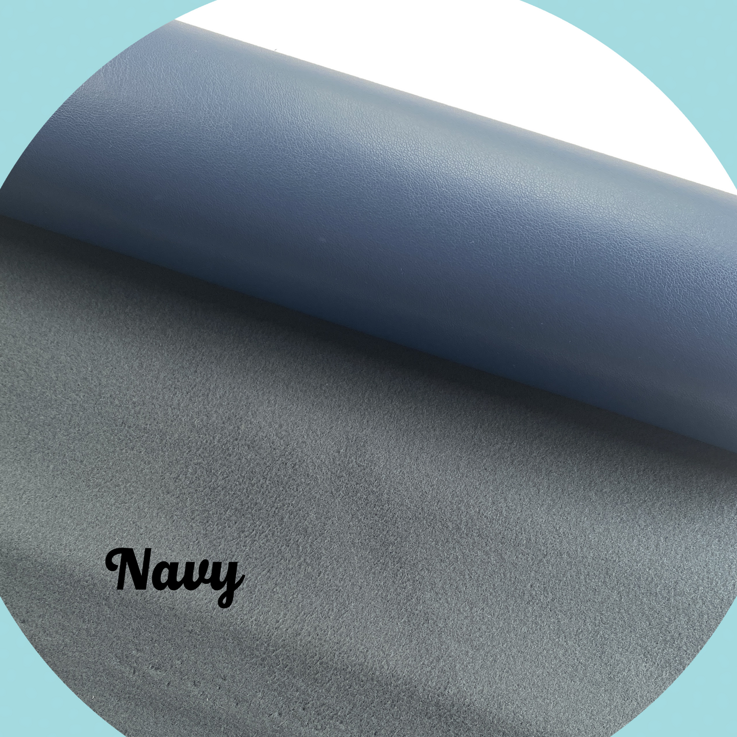 SOLID Faux Leather - Navy