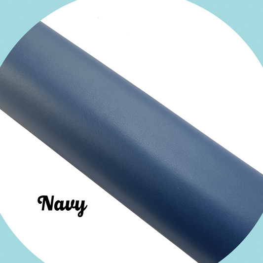 SOLID Faux Leather - Navy