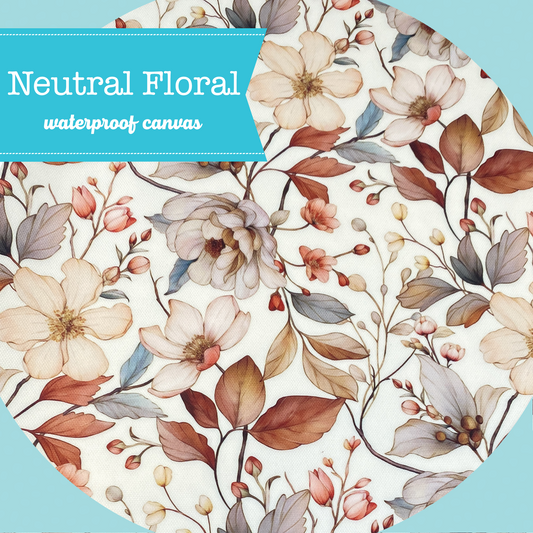 Printed Waterproof Canvas - Neutral Floral