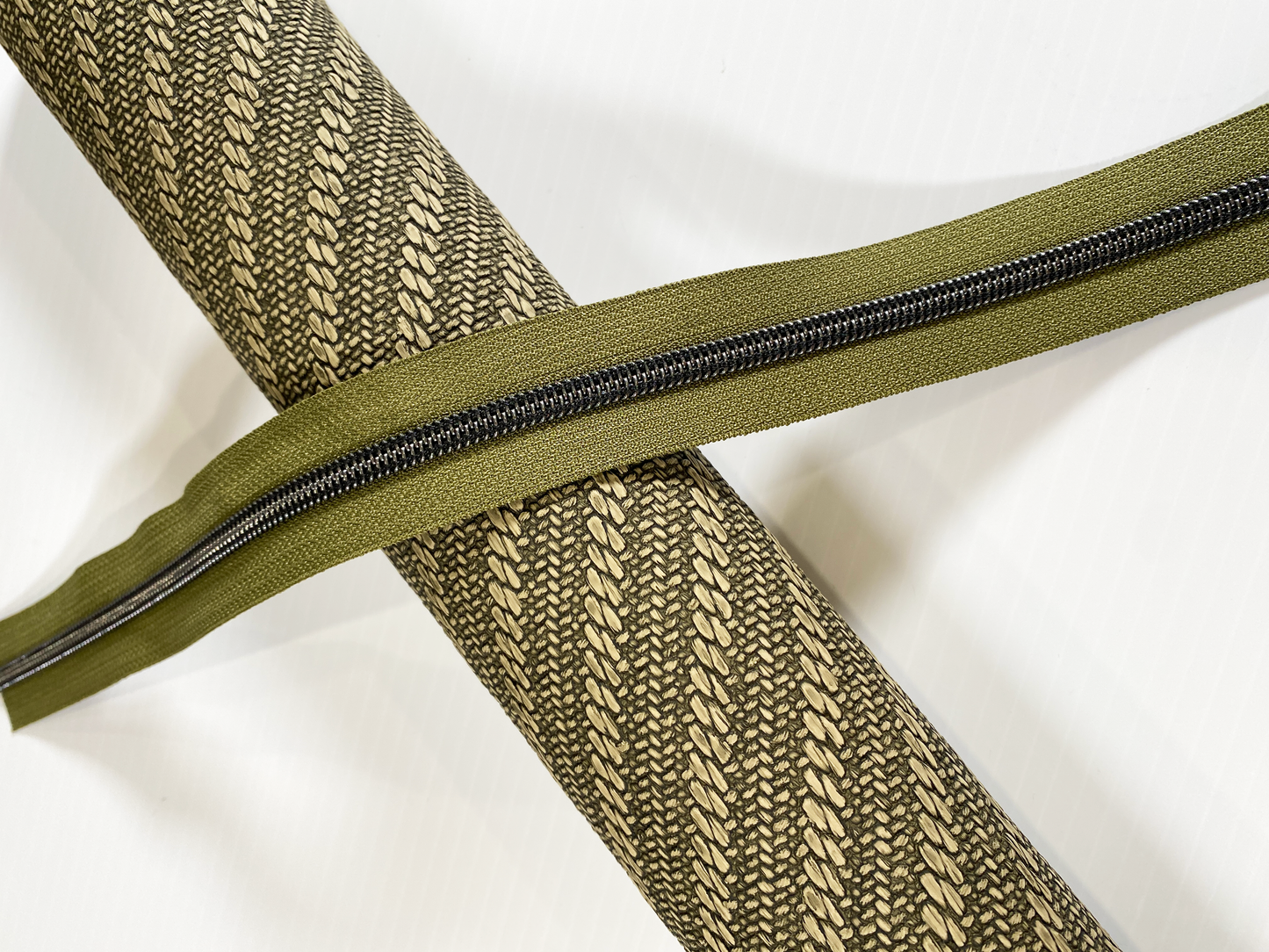 KNIT Faux Leather - Olive