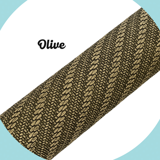 KNIT Faux Leather - Olive