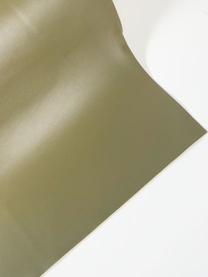 SOLID Faux Leather - Olive