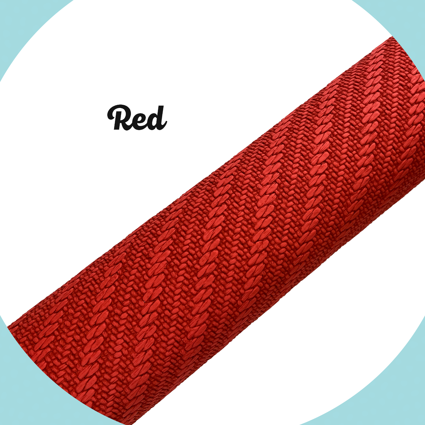 KNIT Faux Leather - Red