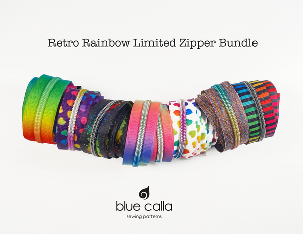 #5 Metallic Nylon Coil Zipper tape - Limited Edition Bundle : Retro Rainbow