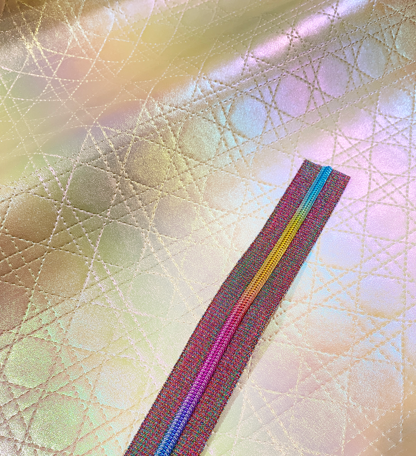 QUILTED Faux Leather - Rose Gold Iridescent