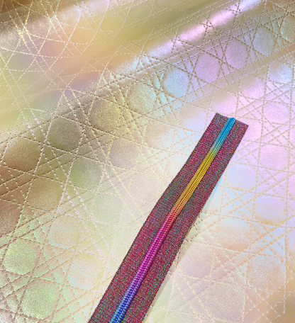 QUILTED Faux Leather - Rose Gold Iridescent