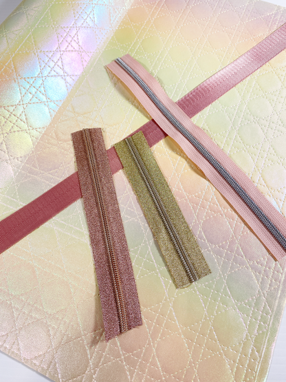 QUILTED Faux Leather - Rose Gold Iridescent