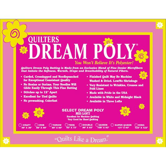 SALE Quilter's Dream Poly Quilt Batting - THROW size