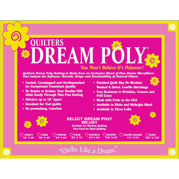Quilter's Dream Poly Quilt Batting - SUPER QUEEN size