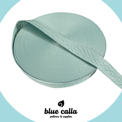 Knit Jacquard Webbing - SEAFOAM - 1.5" wide