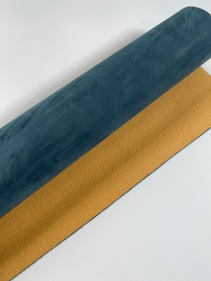 DISTRESSED Faux Suede - Smokey Teal