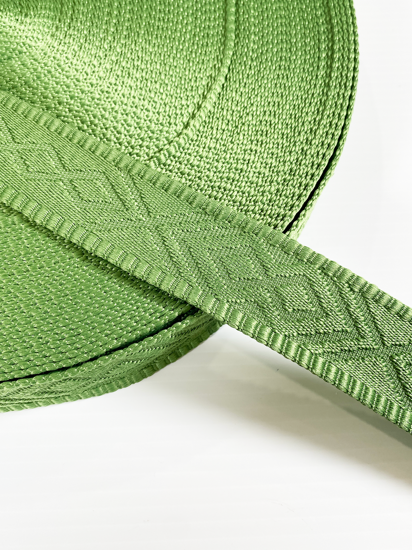 Knit Jacquard Webbing - SPRING GREEN - 1.5" wide
