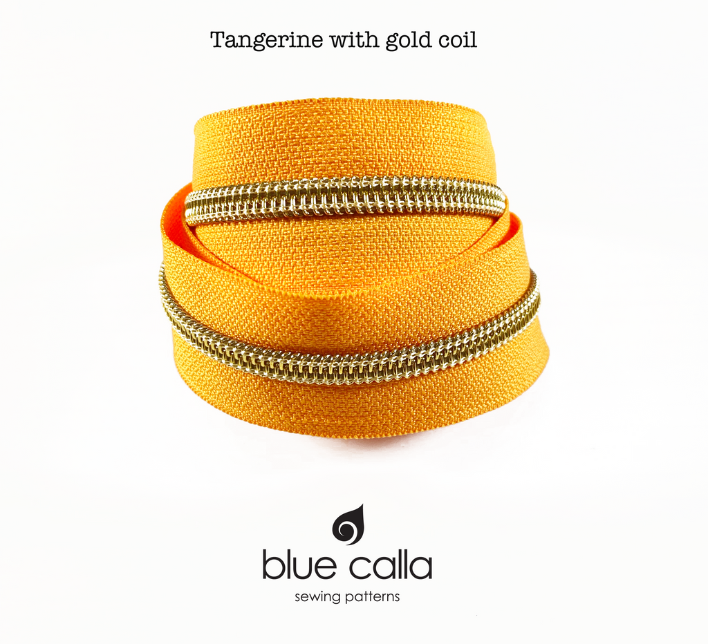 GOLD COIL - TANGERINE - #5 Metallic Nylon Coil Zipper tape