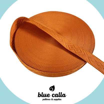 Knit Jacquard Webbing - TERRA COTTA - 1.5" wide