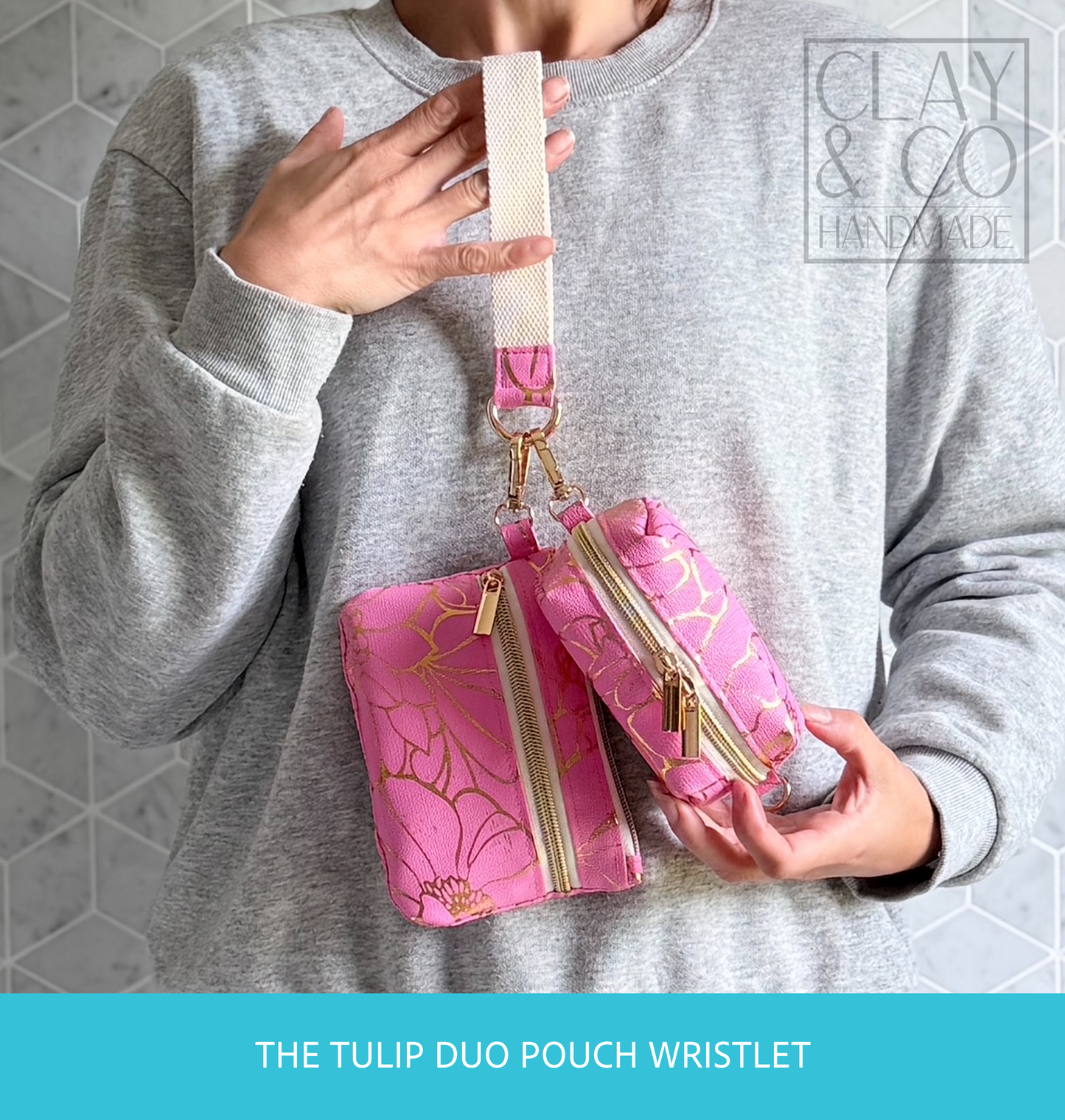 The Tulip Duo Pouch Wristlet - PDF Sewing Pattern
