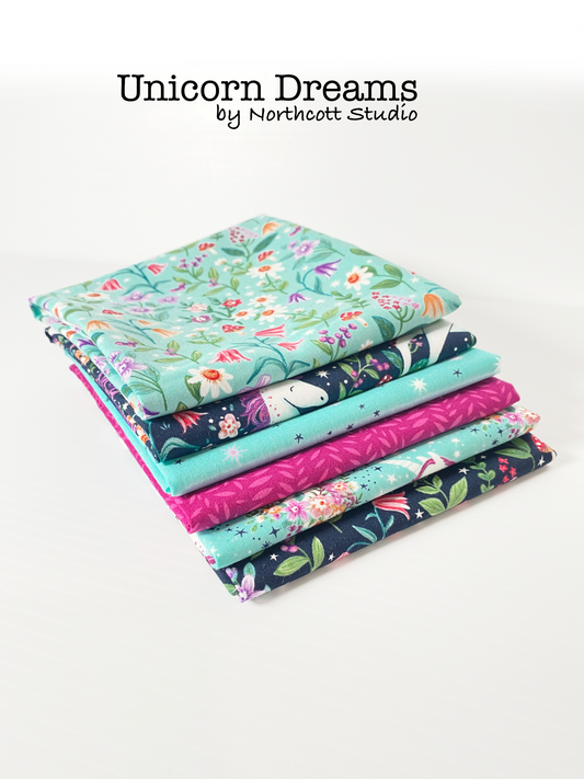 Fat Quarter Bundle of Unicorn Dreams by Northcott Studio