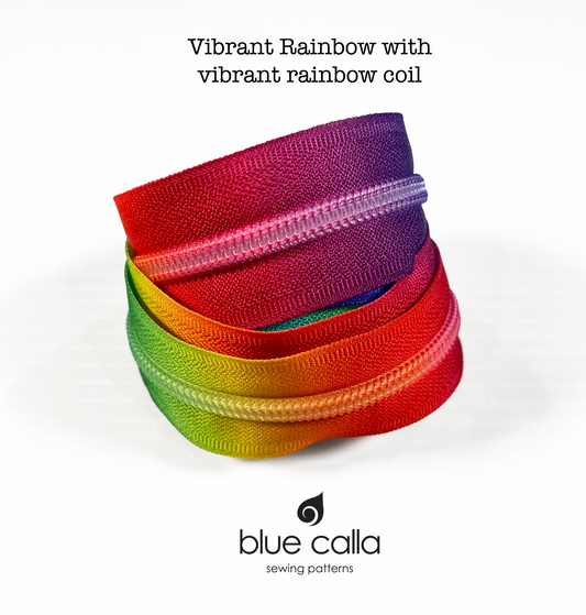 VIBRANT RAINBOW COIL - VIBRANT RAINBOW - #5 Metallic Nylon Coil Zipper tape