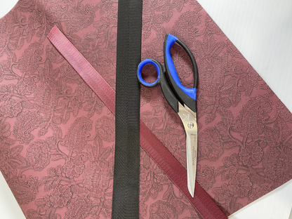 FLORAL LACE Faux Leather - Wine