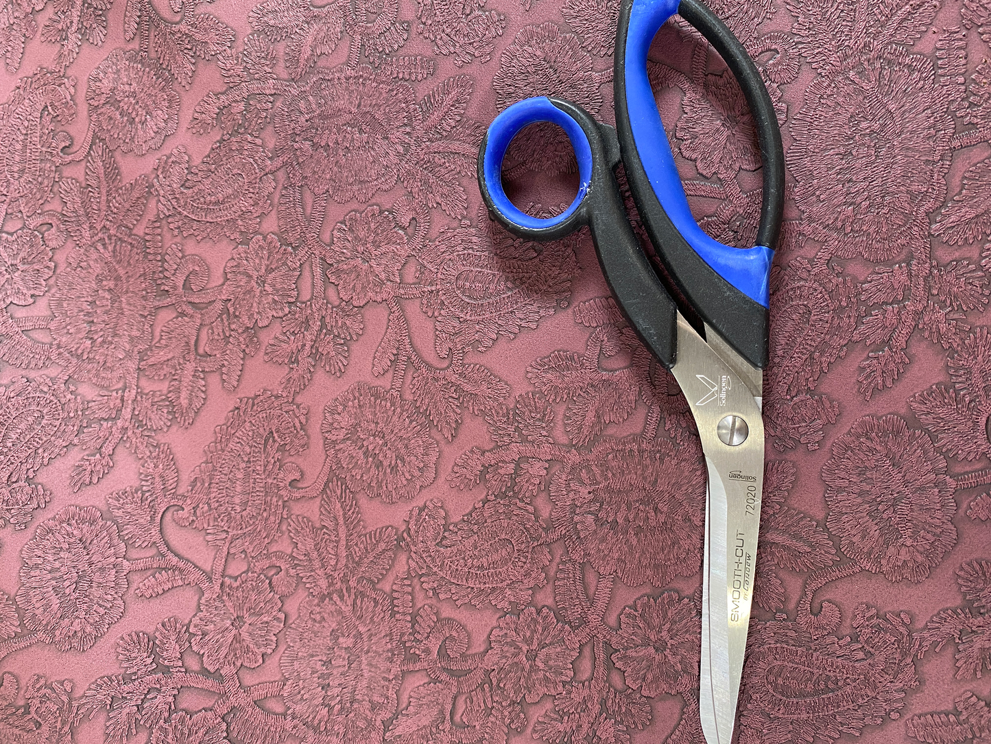 FLORAL LACE Faux Leather - Wine