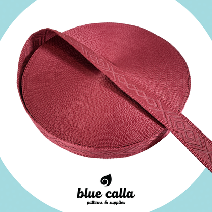 Knit Jacquard Webbing - WINE - 1.5" wide