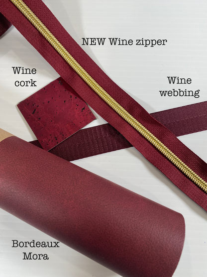 GOLD COIL - WINE - #5 Metallic Nylon Coil Zipper tape