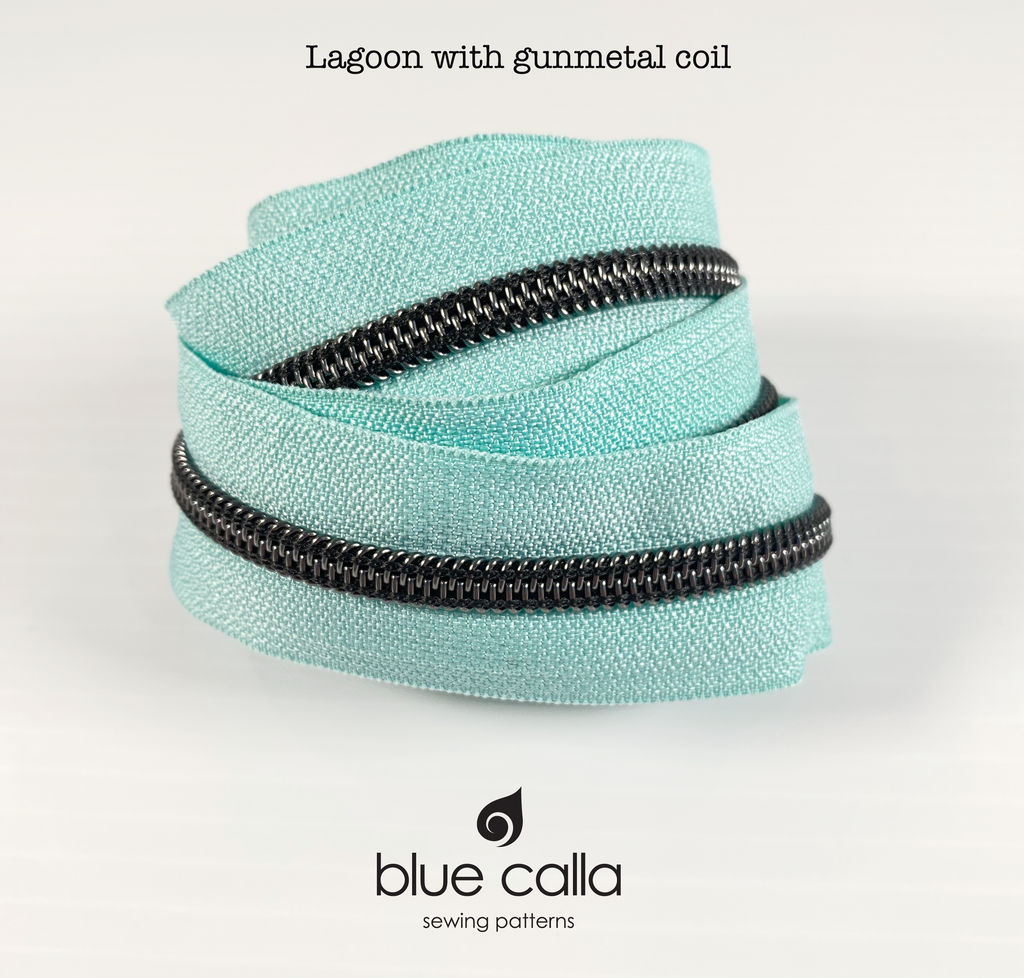 GUNMETAL COIL - LAGOON - #5 Metallic Nylon Coil Zipper tape