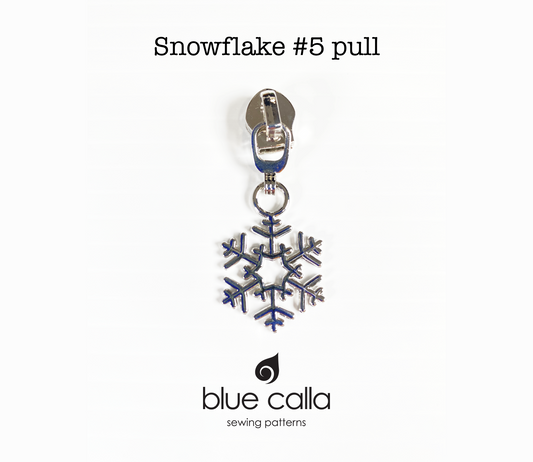 #5 coil zipper pull - Snowflake