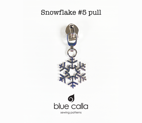 #5 coil zipper pull - Snowflake