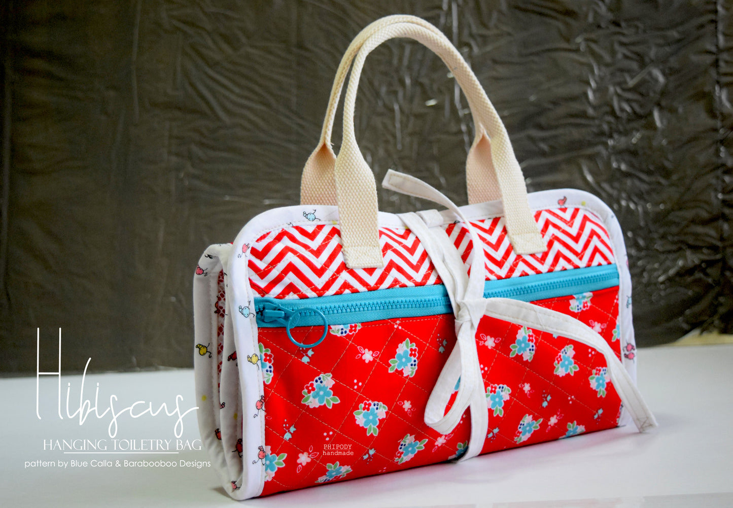 The Hibiscus Hanging Toiletry Bag - PDF sewing pattern