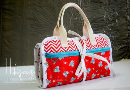 The Hibiscus Hanging Toiletry Bag - PDF sewing pattern