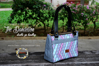 The Dandelion Double Zip Handbag - PDF Sewing Pattern