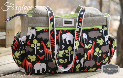 The Foxglove Bag - Fitness or Diaper bag - PDF Sewing Pattern