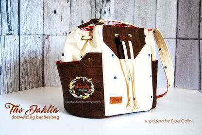 The Dahlia Drawstring Bucket Bag - PDF Sewing Pattern