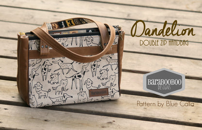 The Dandelion Double Zip Handbag - PDF Sewing Pattern