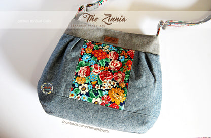 The Zinnia Zippered Panel Bag - PDF Sewing Pattern