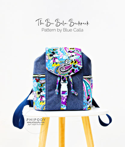 Bee Balm Waxed Canvas Backpack - PDF sewing pattern