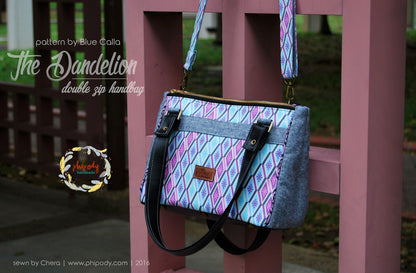 The Dandelion Double Zip Handbag - PDF Sewing Pattern