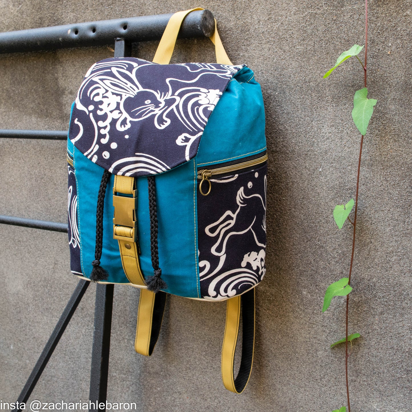 Bee Balm Waxed Canvas Backpack - PDF sewing pattern