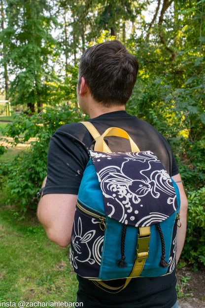 Bee Balm Waxed Canvas Backpack - PDF sewing pattern