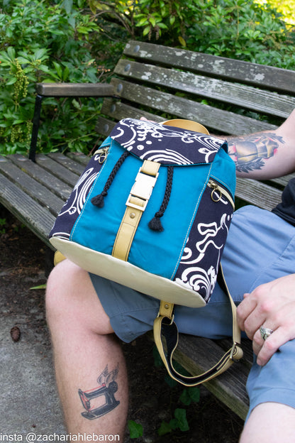 Bee Balm Waxed Canvas Backpack - PDF sewing pattern