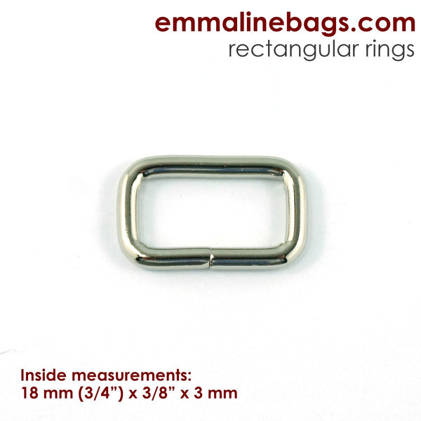 3/4" RECTANGLE RINGS (set of 2) - Available in 5 metal finishes