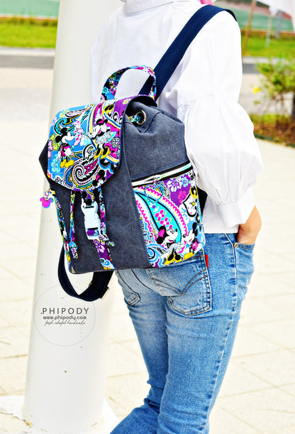 Bee Balm Waxed Canvas Backpack - PDF sewing pattern