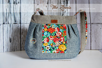 The Zinnia Zippered Panel Bag - PDF Sewing Pattern