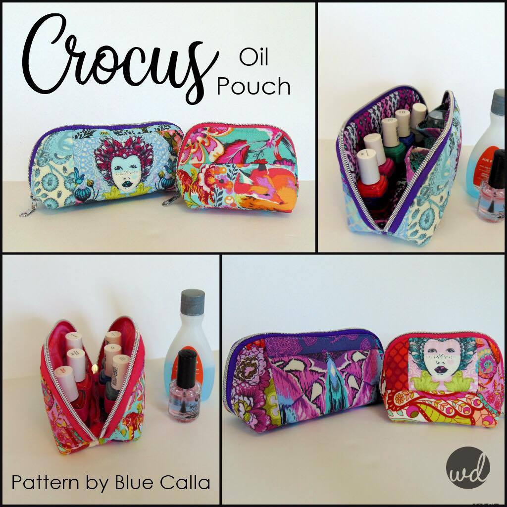 FREE The Crocus Oil Pouch in 2 sizes - PDF sewing pattern