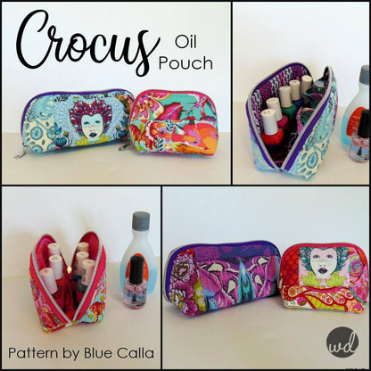 FREE The Crocus Oil Pouch in 2 sizes - PDF sewing pattern