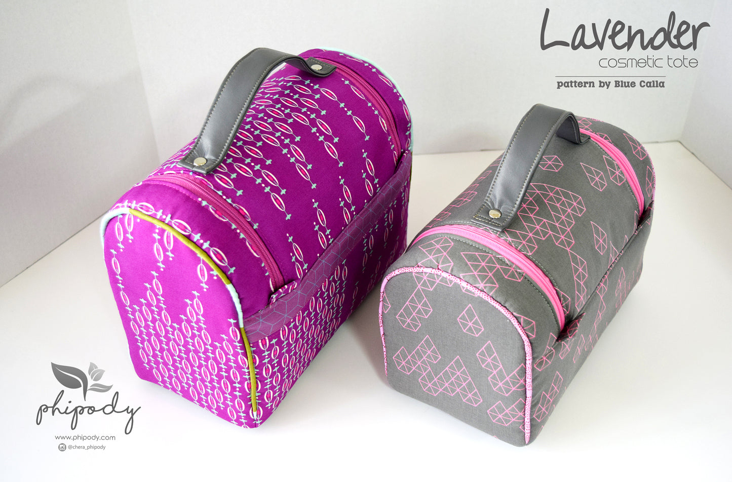 The Lavender Cosmetic Tote in 2 sizes - PDF Sewing Pattern