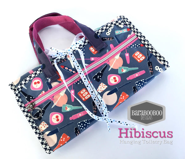 The Hibiscus Hanging Toiletry Bag - PDF sewing pattern